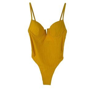 Kittenish Mustard Yellow One-Piece Swimsuit